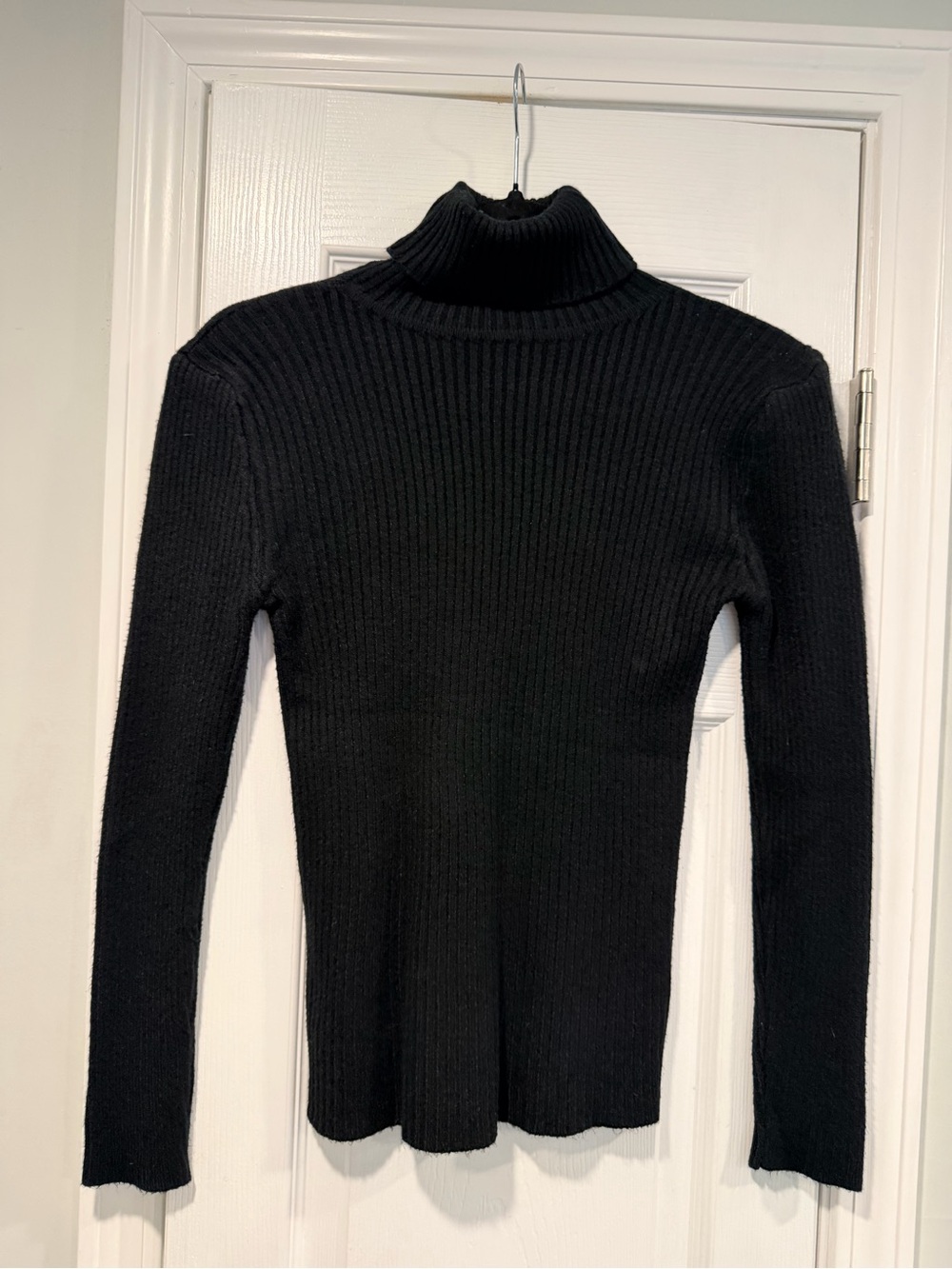 NWOT Karen Scott Size S Black Ribbed Turtleneck Sweater Long Sleeve Stretch